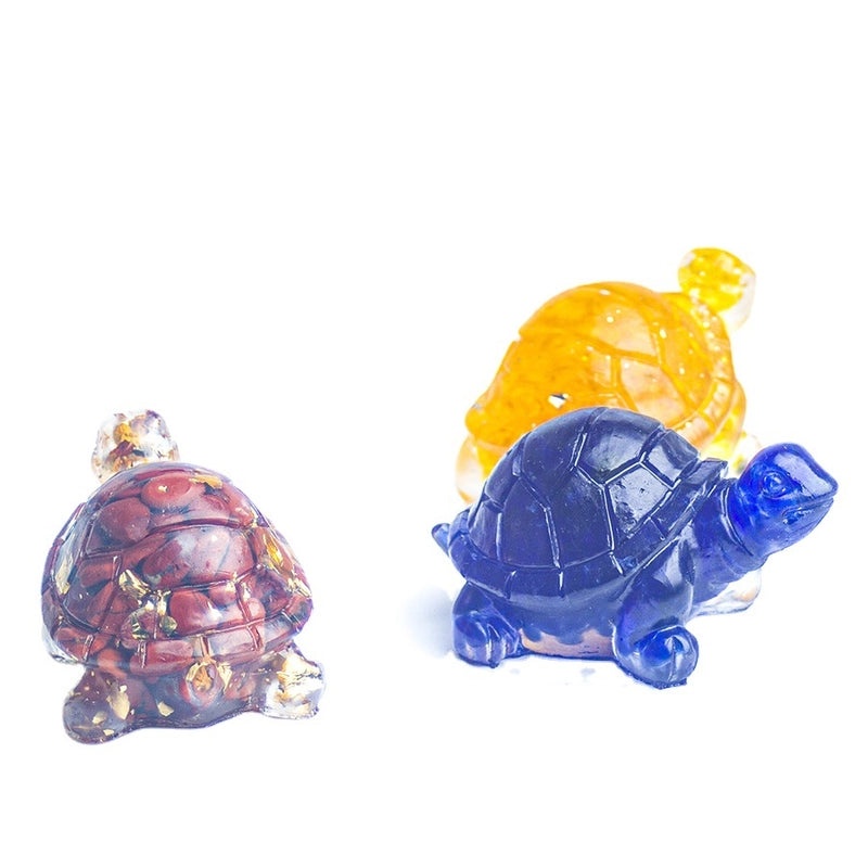 Minimalist Tortoise Figurine with Natural Crystal Accents|Home Decor