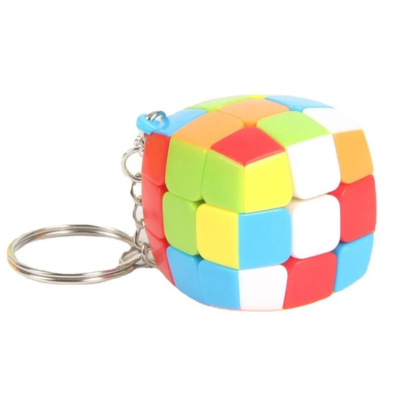 ZCUBE Mini 3x3 Rubik's Cube Keychain with Solid Colors and Free Stickers|Educational Toys & Puzzles