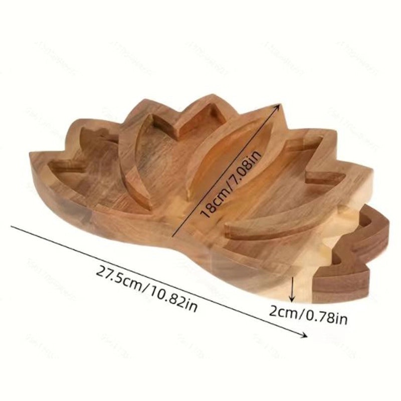 Antique Lotus Carved Wooden Tray|Home Decor Accessories