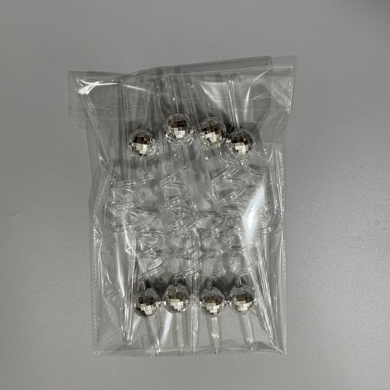 2024 New Disco Mirror Ball Mosaic Plastic Straw for Party Decoration | Party Supplies