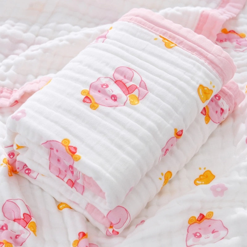 Soft Baby Bath Towel | Newborn Six-layer Gauze Cotton Absorbent Bath Quilt | Baby Care Essentials|婴儿用品