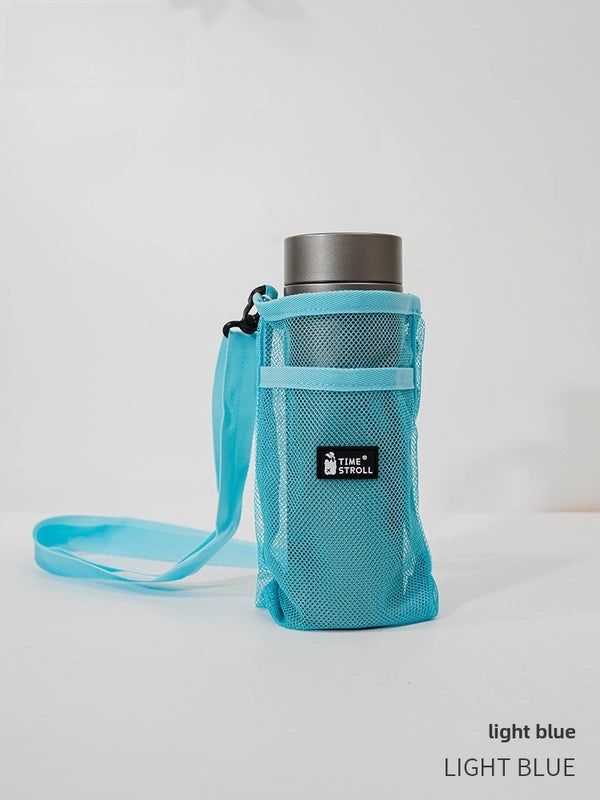 Outdoor Water Bottle Cover with Protective Mesh Strap, Hangable for Mineral Water, Tea, Milk, Thermos|Outdoor Drink Accessories