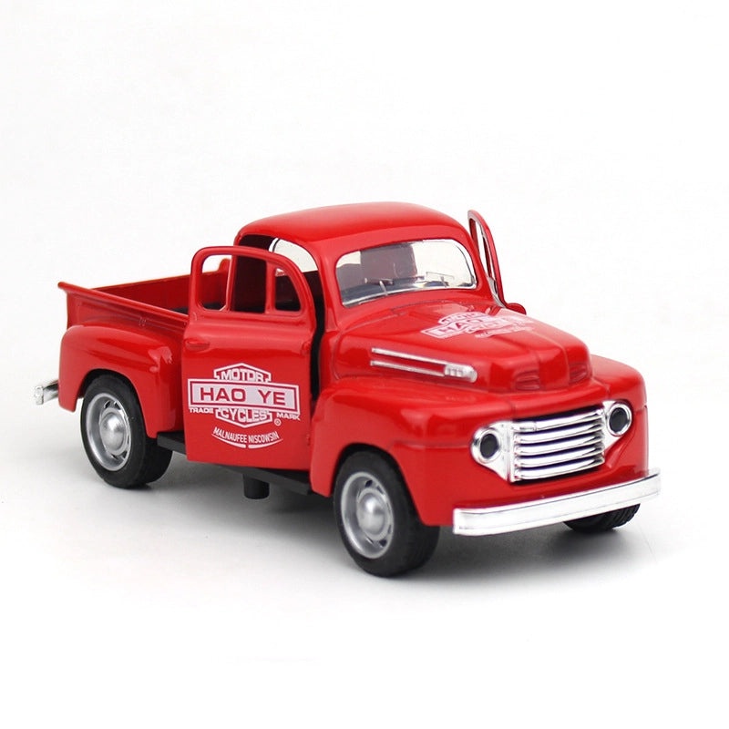 Retro Metal Pickup Car Model Ornament Classic Alloy Toy Vehicle Gift|Car Accessories