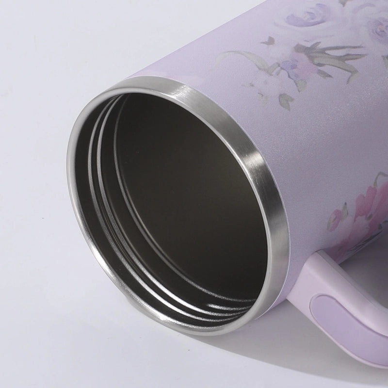 Pastoral Floral Design 304 Stainless Steel Water Bottle 500ml | Drinkware & Bottles
