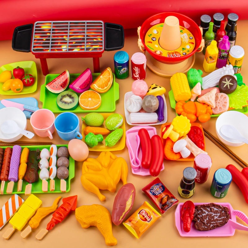儿童厨房玩具海鲜水果蔬菜烧烤火锅仿真食品套装|儿童玩具