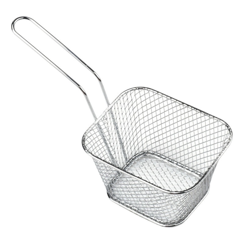 Mini Stainless Steel Square Fry Basket Mesh Sieve for French Fries | Kitchenware & Food Serving Accessories