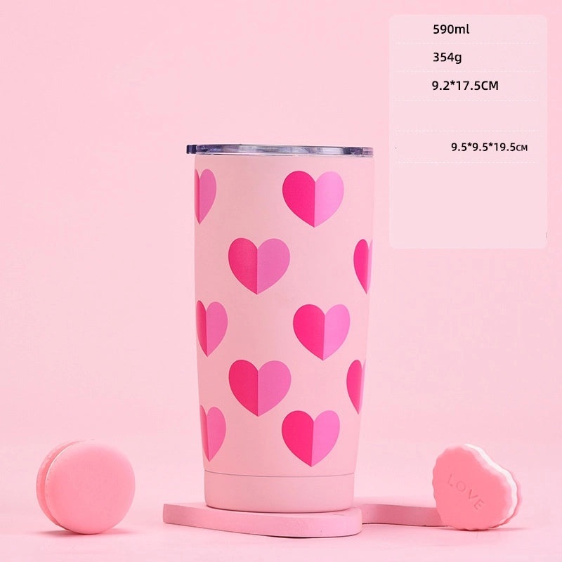 Red Heart Stainless Steel Thermos Cup 304 Material 1 Pc|Drinkware & Thermoses