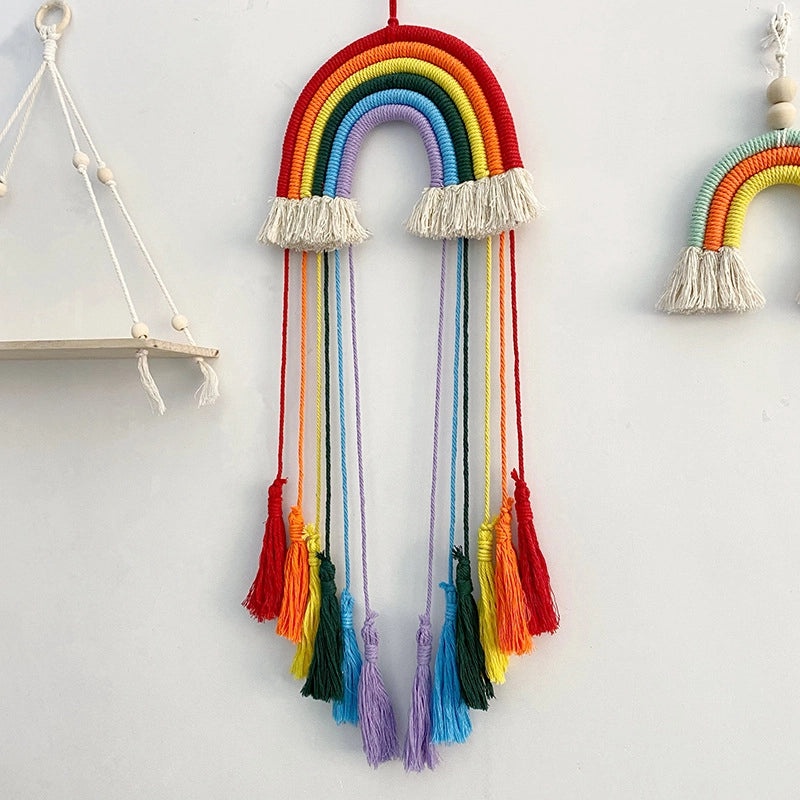 Nordic Cotton Rope Rainbow Wall Hanging, Creative Bedroom Pendant for Girls & Kids, Kids Room B&B Decoration|Home Decor