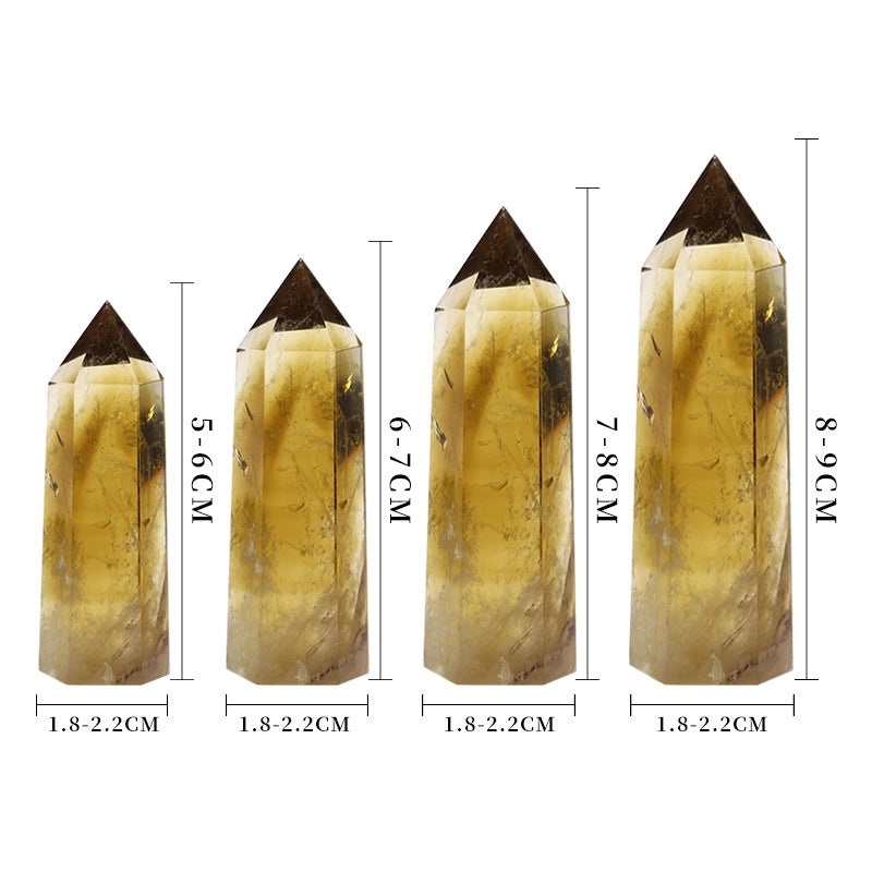 Natural Brazil Citrine Crystal Column Rough Stone for Home and Desktop Decoration|Home Decor Crystals