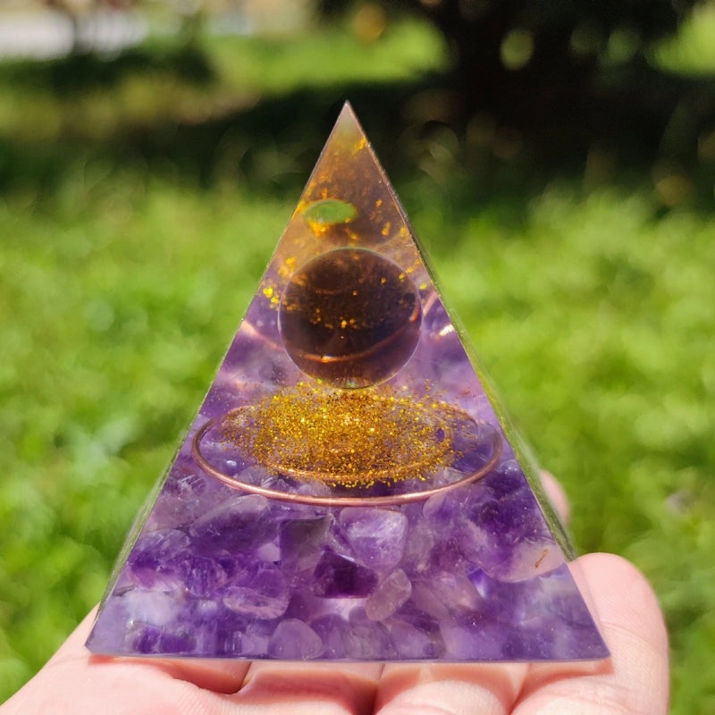 Minimalist Geometric Resin Crystal Pyramid Ornament | Home Decor