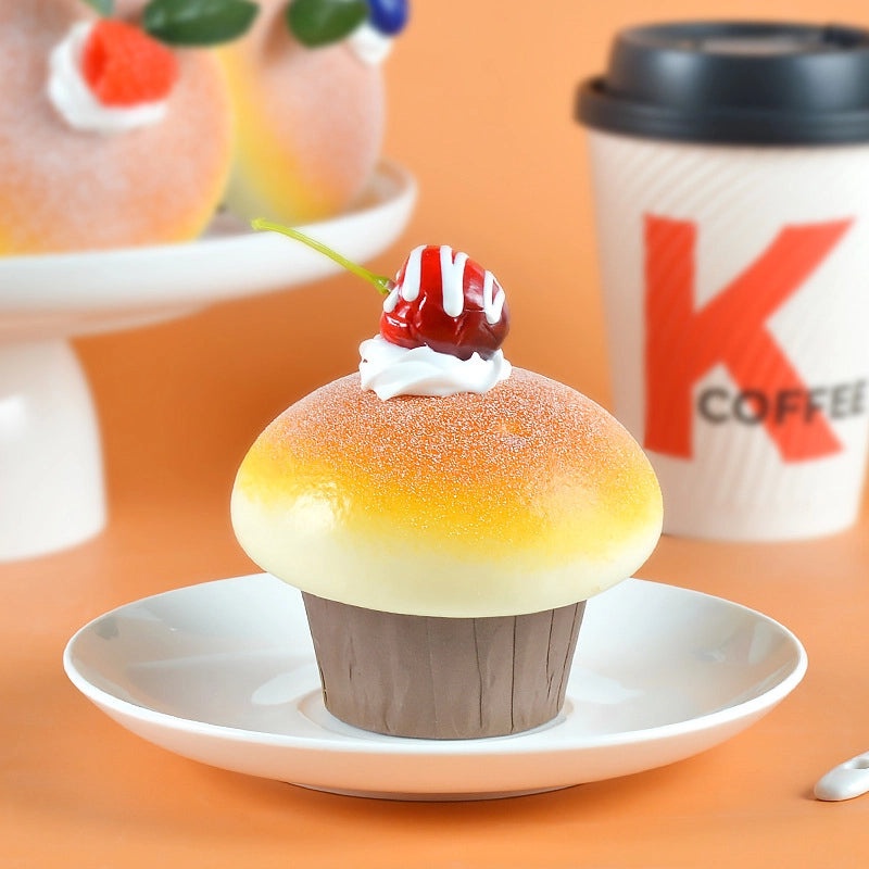 Slow Rebound PU Mushroom & Fruit Cake Fridge Magnet Simulation Decoration|Home Decor & Refrigerator Accessories