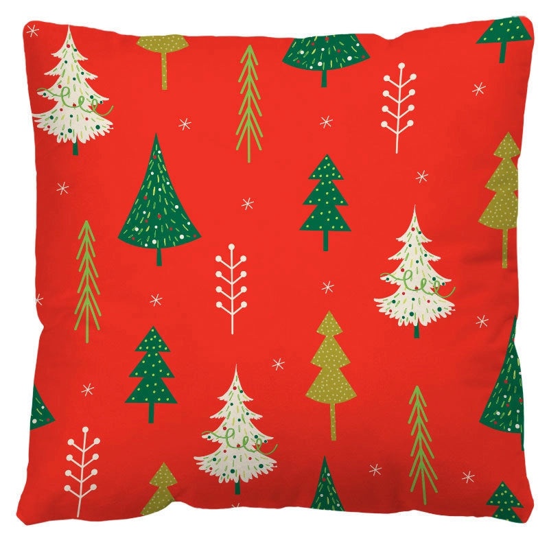 Nordic Christmas Flannel Pillow Covers with Tree Letter Snowman Design | Home Decor & Sofa Accessories