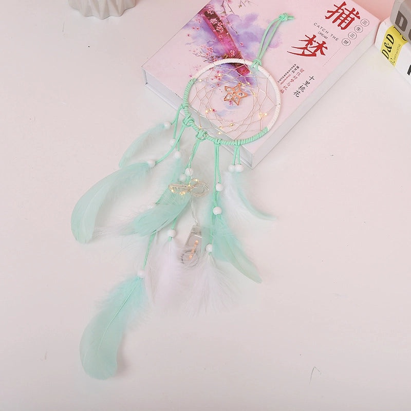 Boho Chic Dreamcatcher with Wooden Beads and Feathers | Home Decor