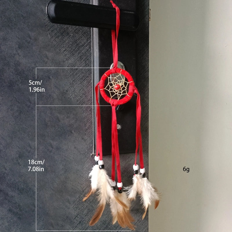 Bohemian Dream Catcher Keychain with Feather and Evil Eye Charm|Accessories & Keychains