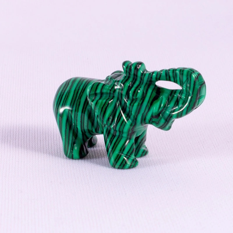 Elegant Minimalist Elephant Figurine with Tiger Eye Gemstone | Home Decor Ornaments