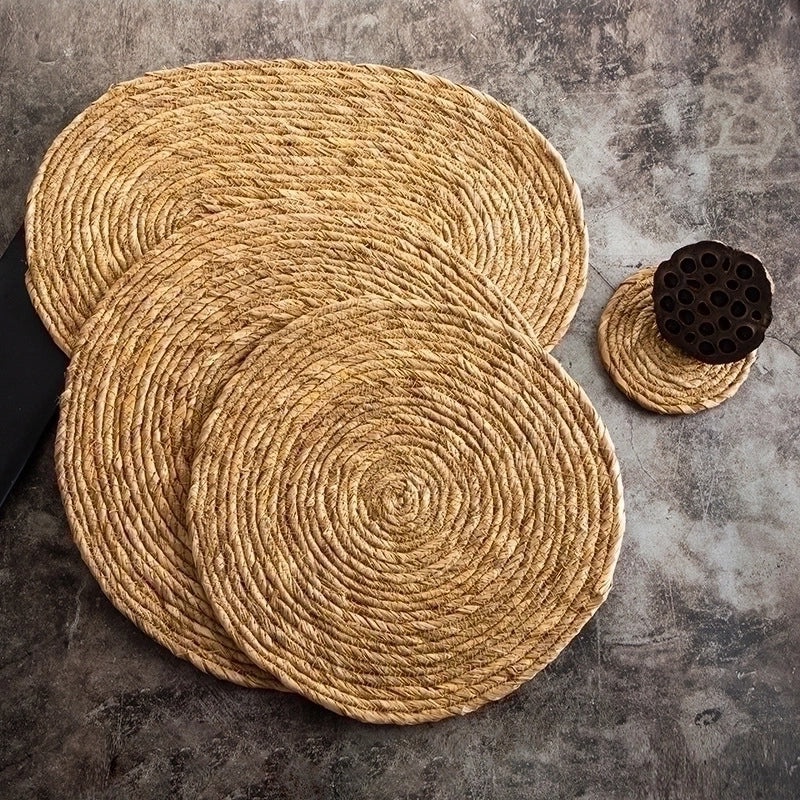 Simple Plain Straw Placemat for Everyday Use|Home & Living Tableware