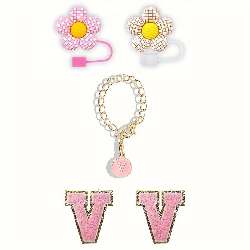 Embroidered Floral Letter Straw Cap for Casual Elegant Style|Fashion Accessories Hats & Caps