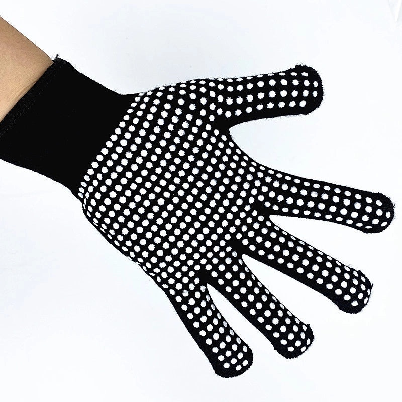 Heat Resistant Hairdressing Gloves with Silicone PVC Beads for Curling Iron and Straightening | Hair Styling Gloves