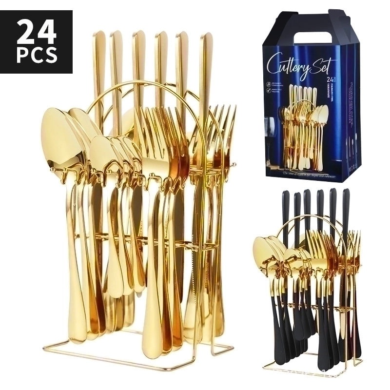 Stylish Solid Color Stainless Steel Cutlery Set 1 Piece | Kitchen & Dining Tableware