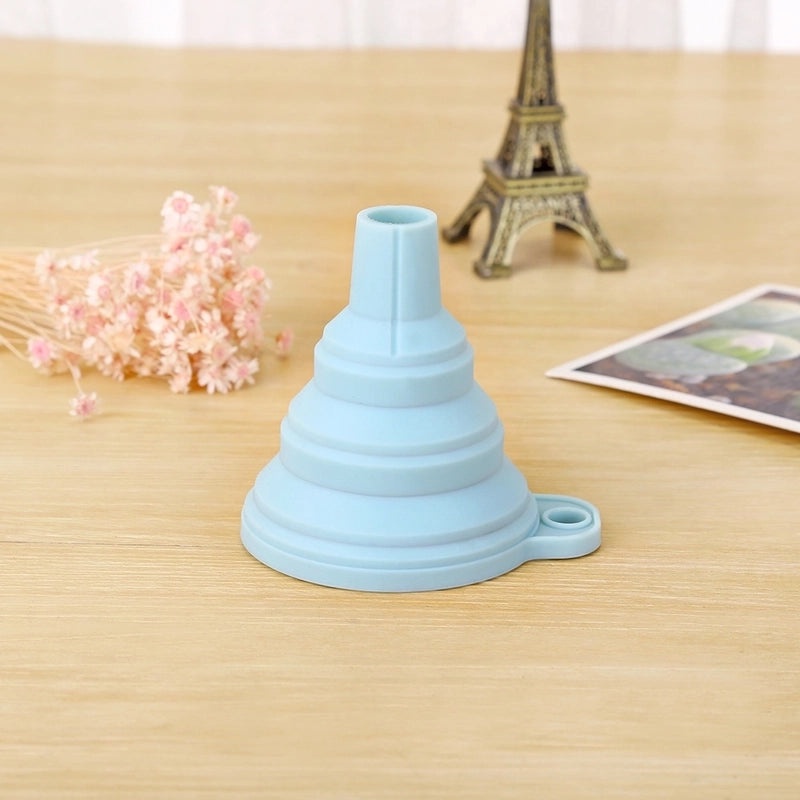 折叠式迷你伸缩漏斗厨房硅胶油壶小液体漏斗|厨房工具