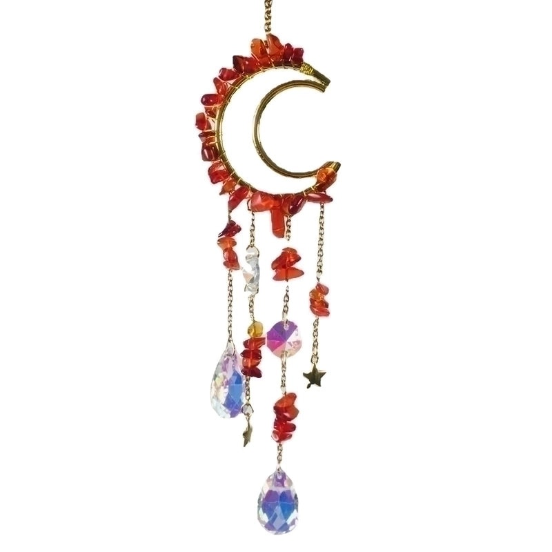 Elegant Moon White Crystal Wind Chime for Home Decor|Home Decor & Accessories