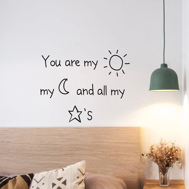 Nordic Style English Wall Decals for Living Room and Bedroom Kids Room Sofa Background Decoration|Home Decor Wall Stickers