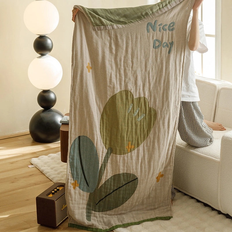 Premium Cotton Gauze Blanket Four-Layer Soft Baby Quilt Multifunctional Bath Towel Sofa Throw|Home Textiles