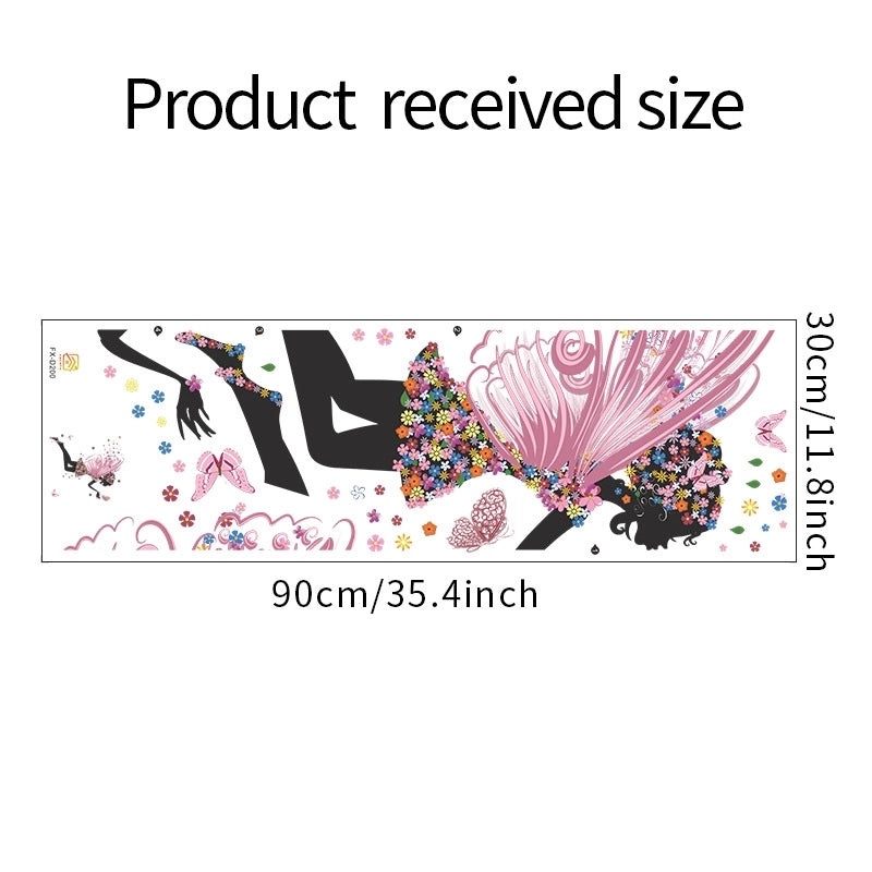 Butterfly Flower Elf Girl Wall Decal for Bedroom Dance Theme | Home Decor Wall Stickers