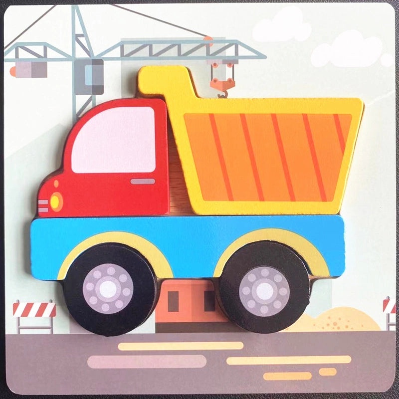 Wooden 3D Animal Puzzle for Kids Early Learning Handheld Board Cartoon Educational Toy | Educational Toys & Games