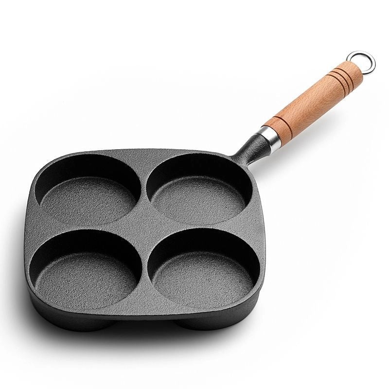 Cast Iron Omelette Pan Deep Non-Stick Egg Hamburger Mold Household Dumpling Pot|Kitchen Cookware