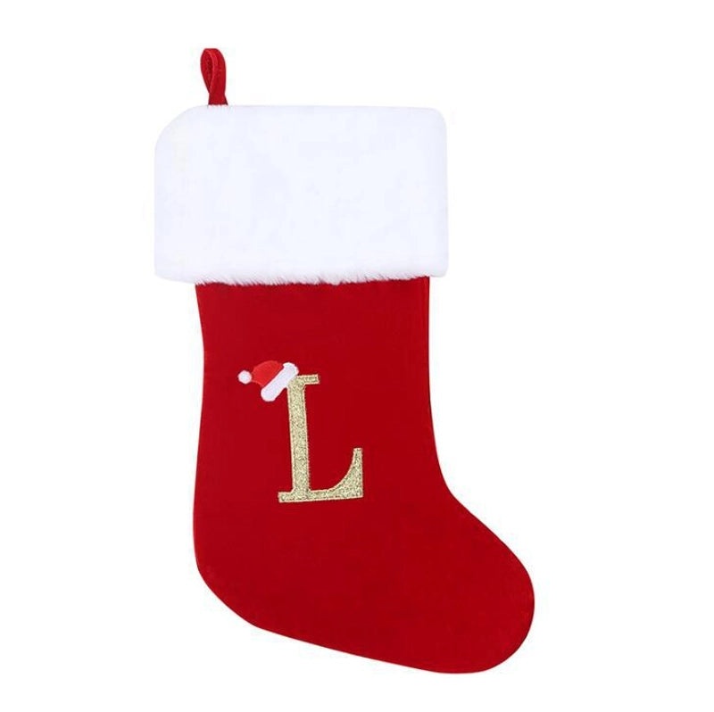2023 Holiday Red Flannel Embroidered Large Christmas Stockings Gift Bags Available Now|Christmas Decorations