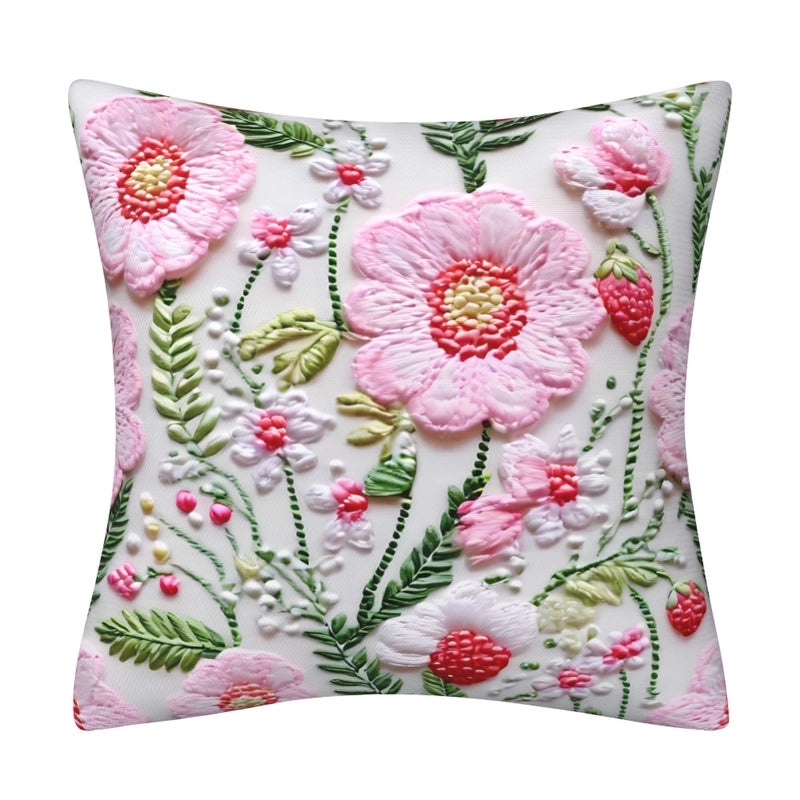 Elegant Minimalist Floral Polyester Pillow Covers for Couch and Sofa Decor|Home Decor & Living Room Accessories