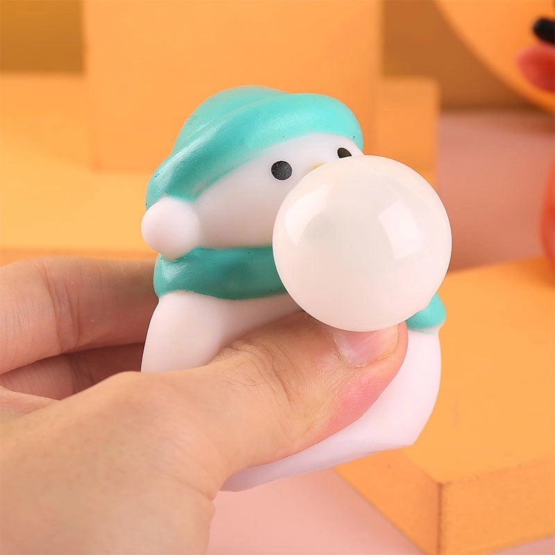 Christmas Stress Relief Squeeze Puff Bubble Toy Cartoon Rebound Doll Vinyl Decompression Fun|Stress Relief Toys