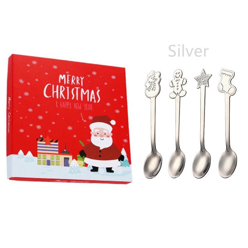 Holiday Cartoon Stainless Steel Spoon Set | Kitchen & Dining Accessories