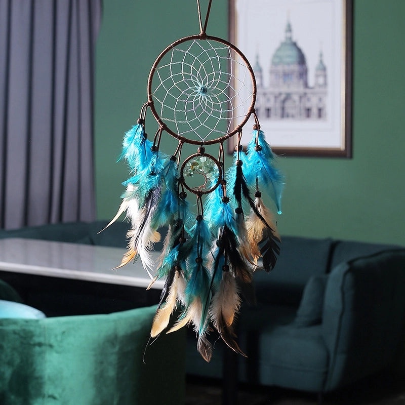 Dreamcatcher Tree Feather Wood Iron Wind Chime Wall Hanging Decor|Home Decor & Wall Art