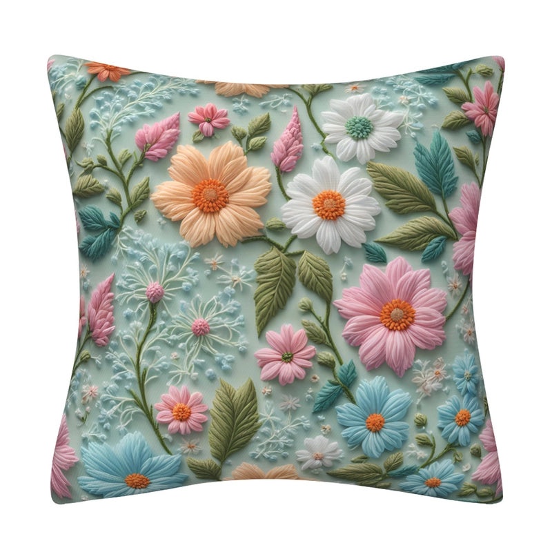 Elegant Minimalist Floral Polyester Pillow Covers for Couch and Sofa Decor|Home Decor & Living Room Accessories