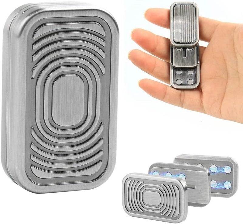 Magnetic Metal Fingertip Gyro Decompression Toy EDC Push Card Three-layer Sound Wave Pop Coin|EDC Toys & Gadgets