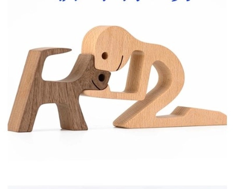 Rustic Wooden Dog Ornaments for Home Decor|Home Decor & Ornaments