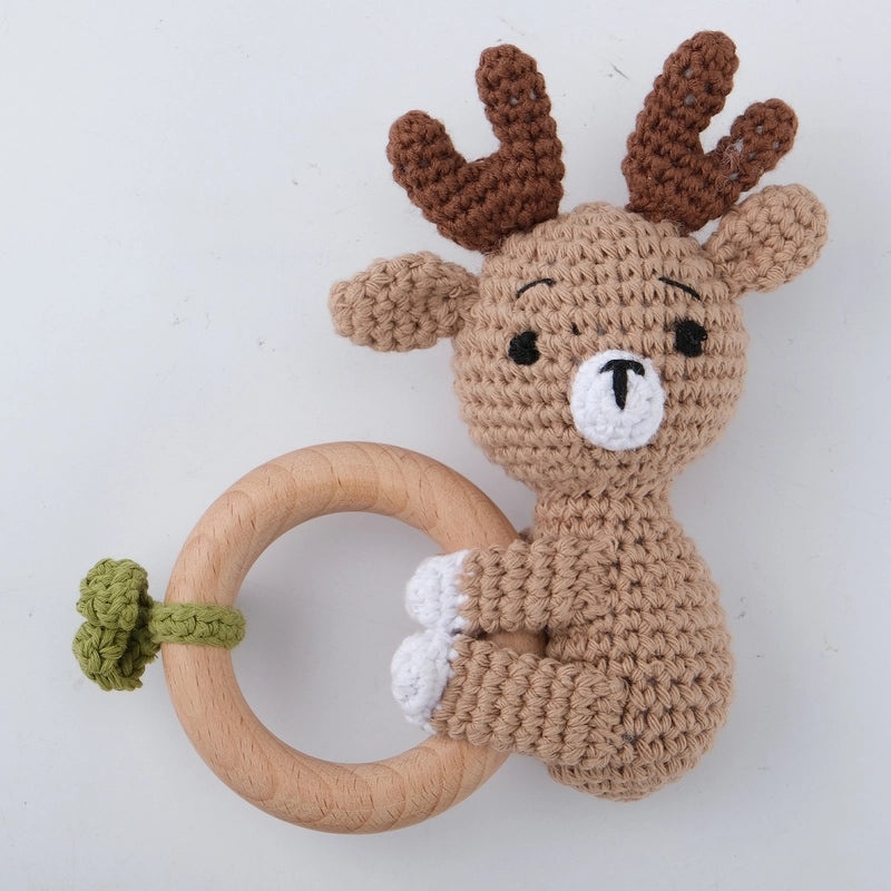 Baby Crochet Animal Rattle Soft Knitted Cartoon Doll Teething Toy for Infant Comfort|Baby Toys & Teethers