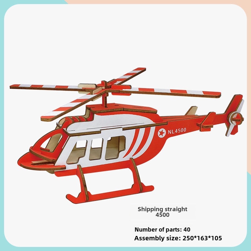 Handmade Wooden 3D Aircraft Model Puzzle for Kids | Toys & Games