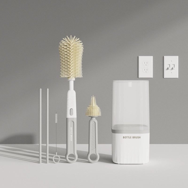 Multifunctional Portable Silicone Bottle and Pacifier Cleaning Brush with Straight Handle | Baby Feeding Accessories