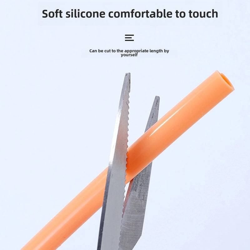 Haoqingxi Folding Silicone Straws Reusable Food Grade Easy to Clean Portable Straw Set|Kitchen & Dining