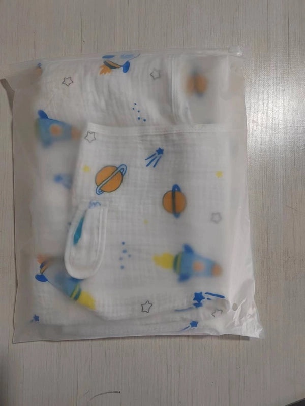 Children's Cotton Hooded Bath Towel Poncho Soft Four-Layer Gauze Baby Wearable Cloak Marshmallow | Baby Bath & Swim Towels