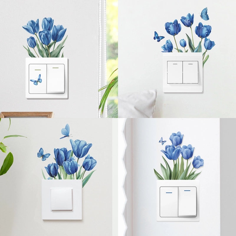 Pastoral Floral Butterfly PVC Wall Decal for Home Decor|Wall Stickers & Decals