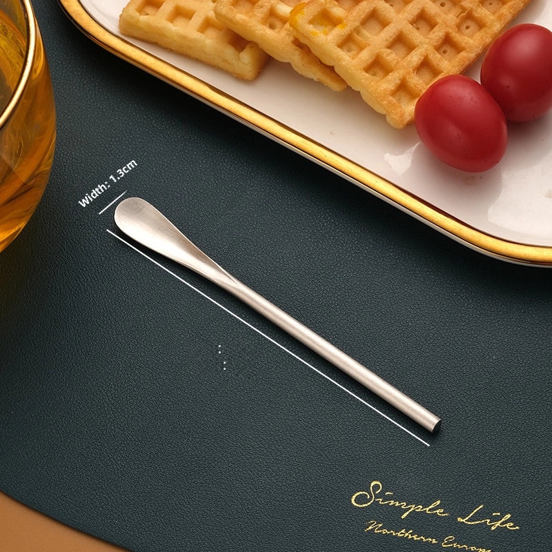 Japanese-style 304 Stainless Steel Long Handle Dessert Spoon Coffee Stirring Spoon Small Fruit Fork Ice Cream Spoon | Kitchen & Dining Utensils
