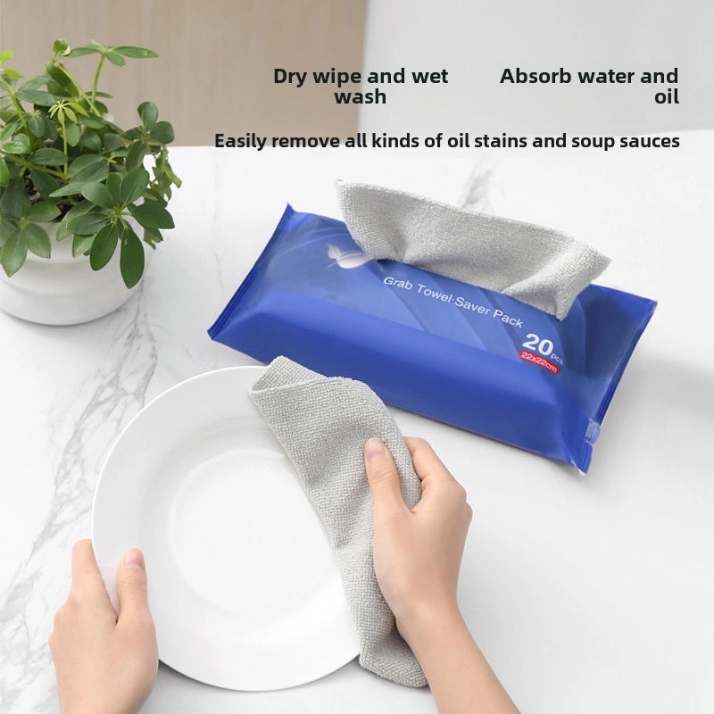 Removable English Microfiber Scouring Pad Multi-use Absorbent Kitchen Cloth | Kitchen Cleaning Supplies