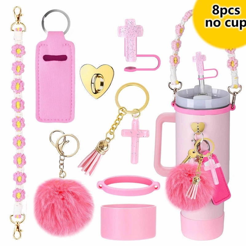 Red Heart Flower Silicone Cup Sleeve Set of 1|Drinkware Accessories