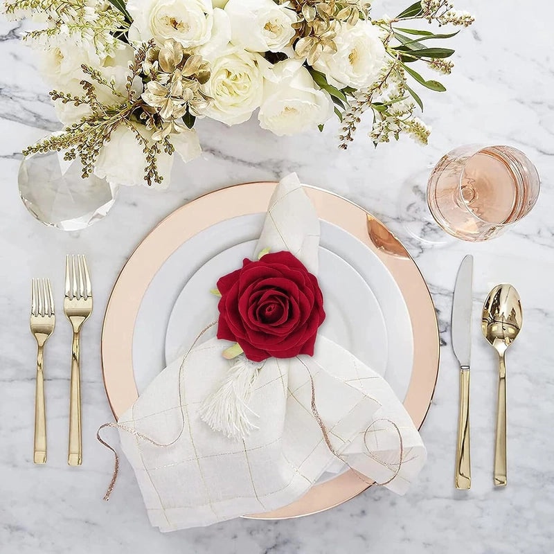 Elegant Rose Metal Napkin Ring Single Piece|Tableware & Dining Accessories