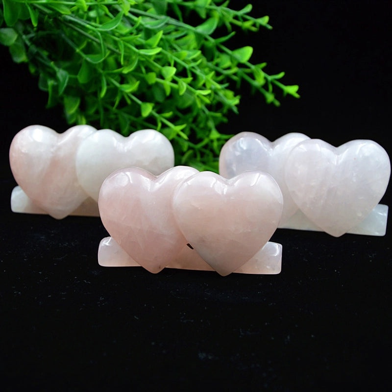 Rose Quartz Heart Gemstone Minimalist Ornament Artificial Decor|Home Decor