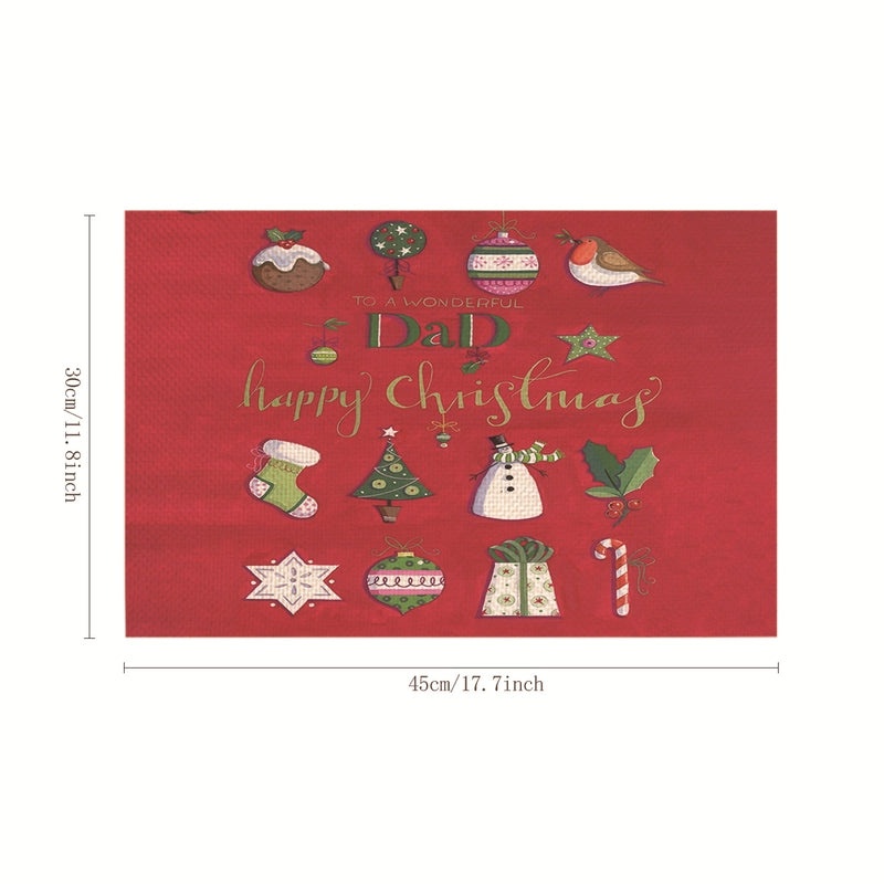 Nordic Christmas Tree Bow Knot Snowflake Linen Cotton Placemat|Home Decor & Tableware